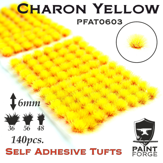 Paint Forge kępki trawki Charon Yellow - 140sztuk / 6mm